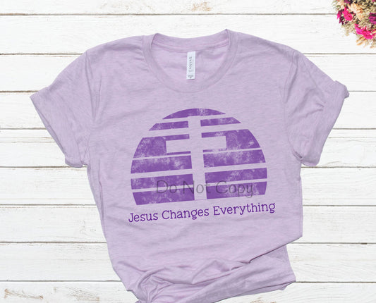 Jesus changes everything purple-DTF