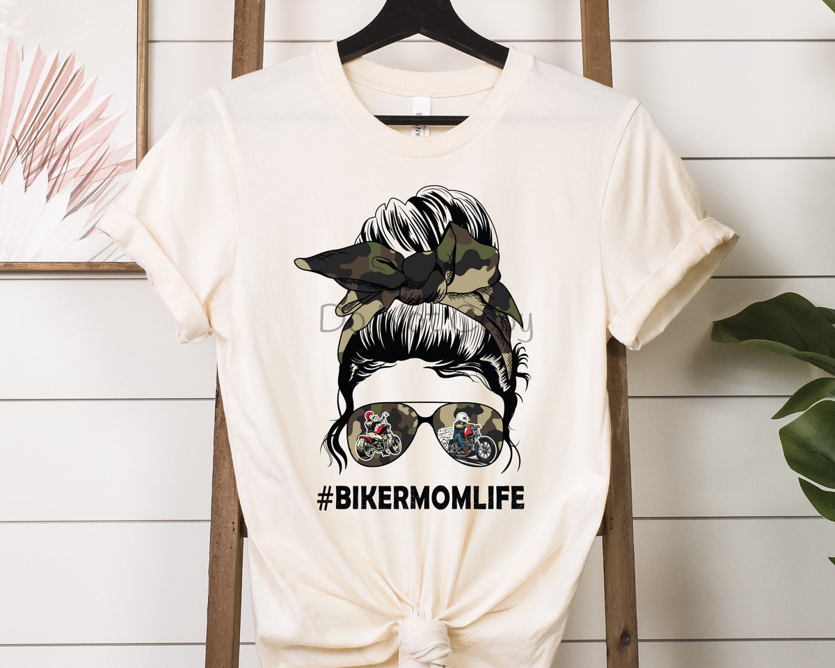 Messy bun biker mom life-DTF