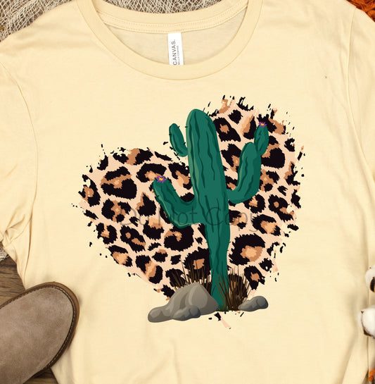 Cheetah heart cactus-DTF