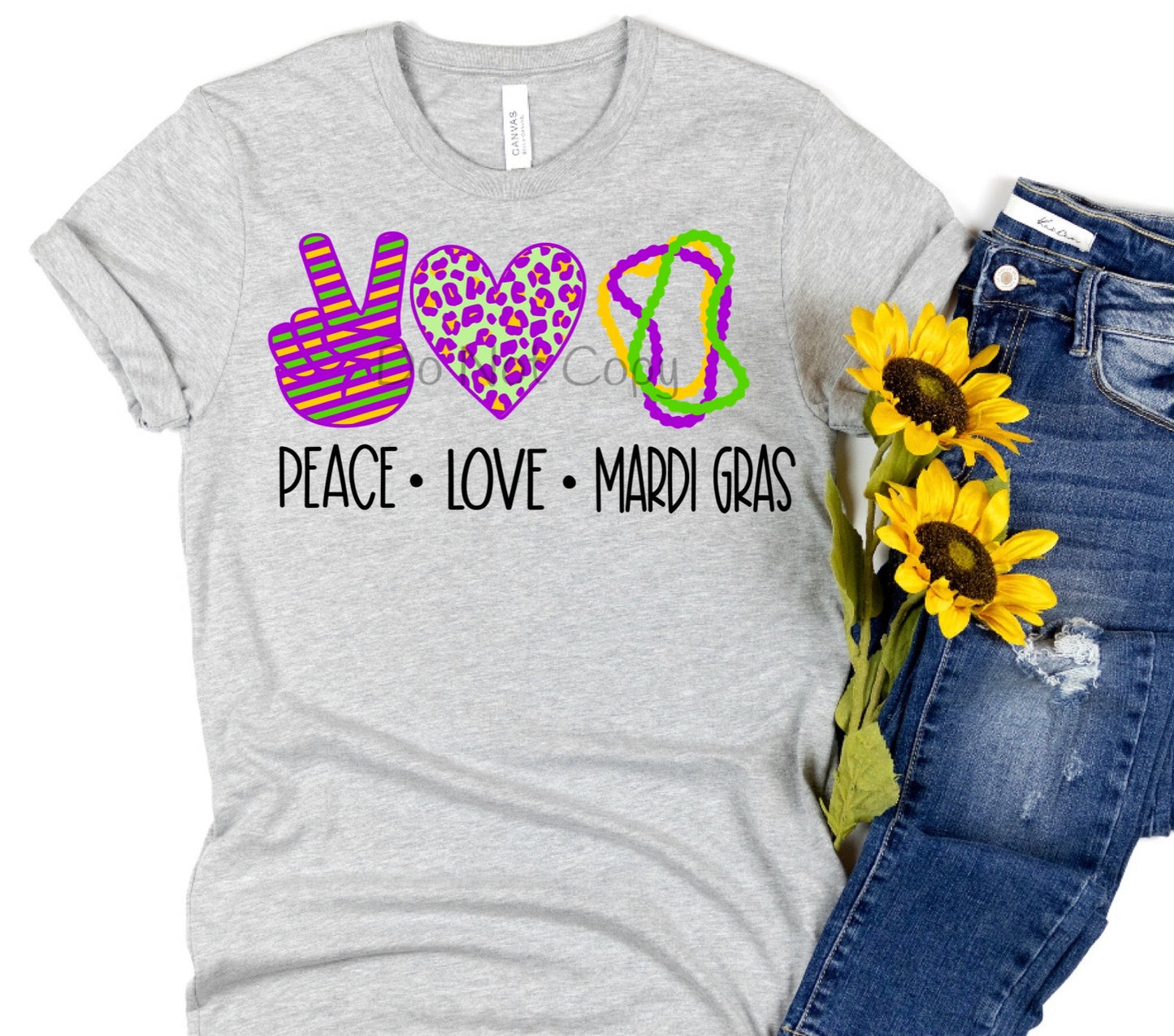 Peace love Mardis Gras-DTF