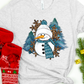Snowman with blue trees-DTF