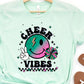 Cheers vibes smiley green-DTF