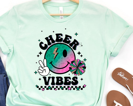 Cheers vibes smiley green-DTF