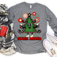 Rockin around tree red white border-DTF