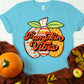 Retro pumpkin vibes peace sign hearts-DTF
