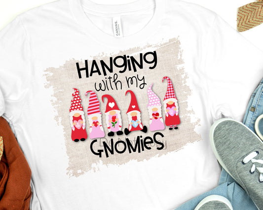 Hanging with gnomes beige background-DTF