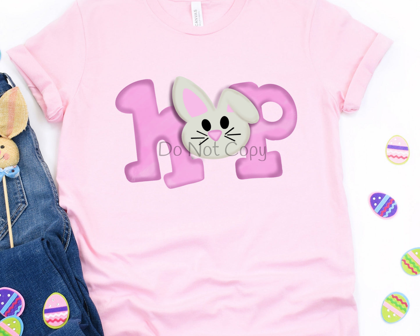 Hop pink o is bunny face-DTF