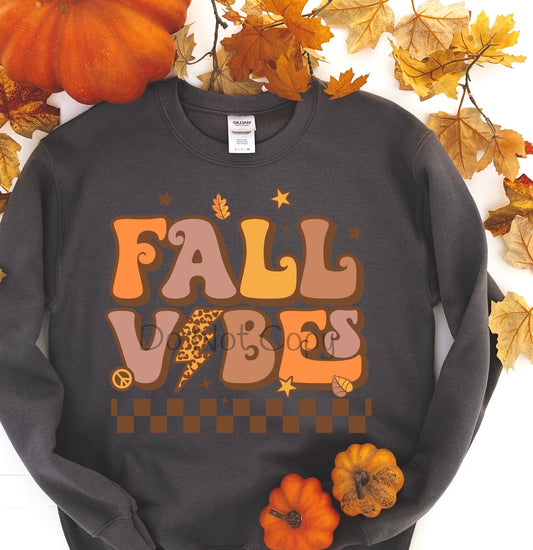 Fall vibes peace sign lightning bolt -DTF