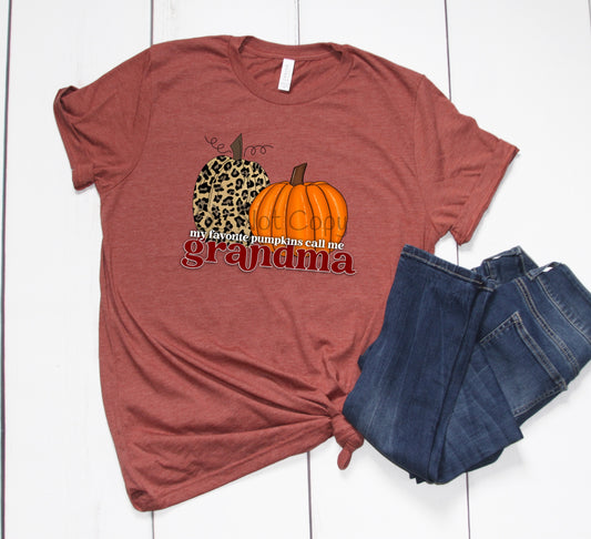 My favorite pumpkins call me Grandma leopard pumpkin-DTF