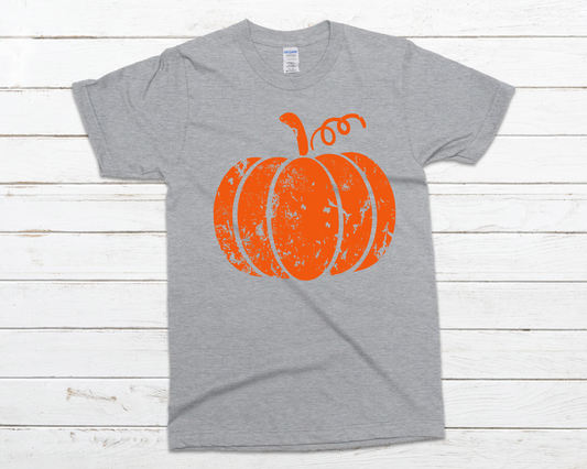 Distressed pumpkin-(11”-)-Screen Print