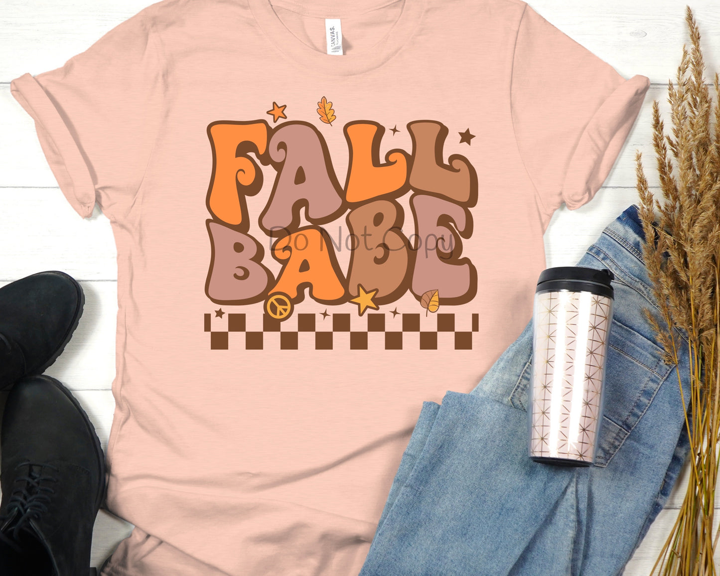 Fall babe peace sign-DTF