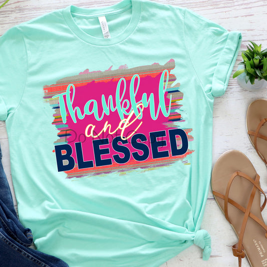 Thankful and blessed bold colors-DTF