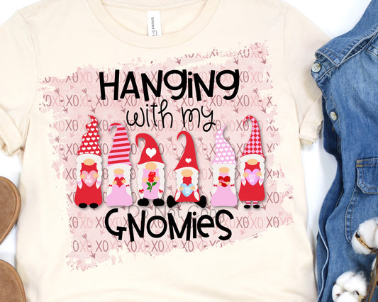 Hanging with gnomes XO background-DTF