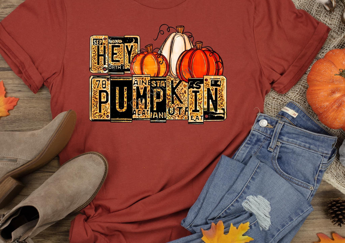 Hey pumpkin license plates-DTF