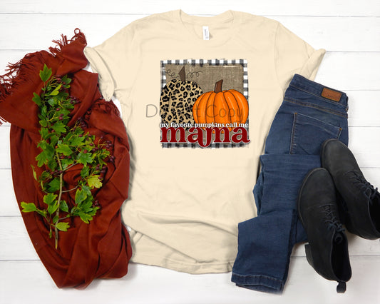 My favorite pumpkins call me Mama leopard pumpkin frame-DTF