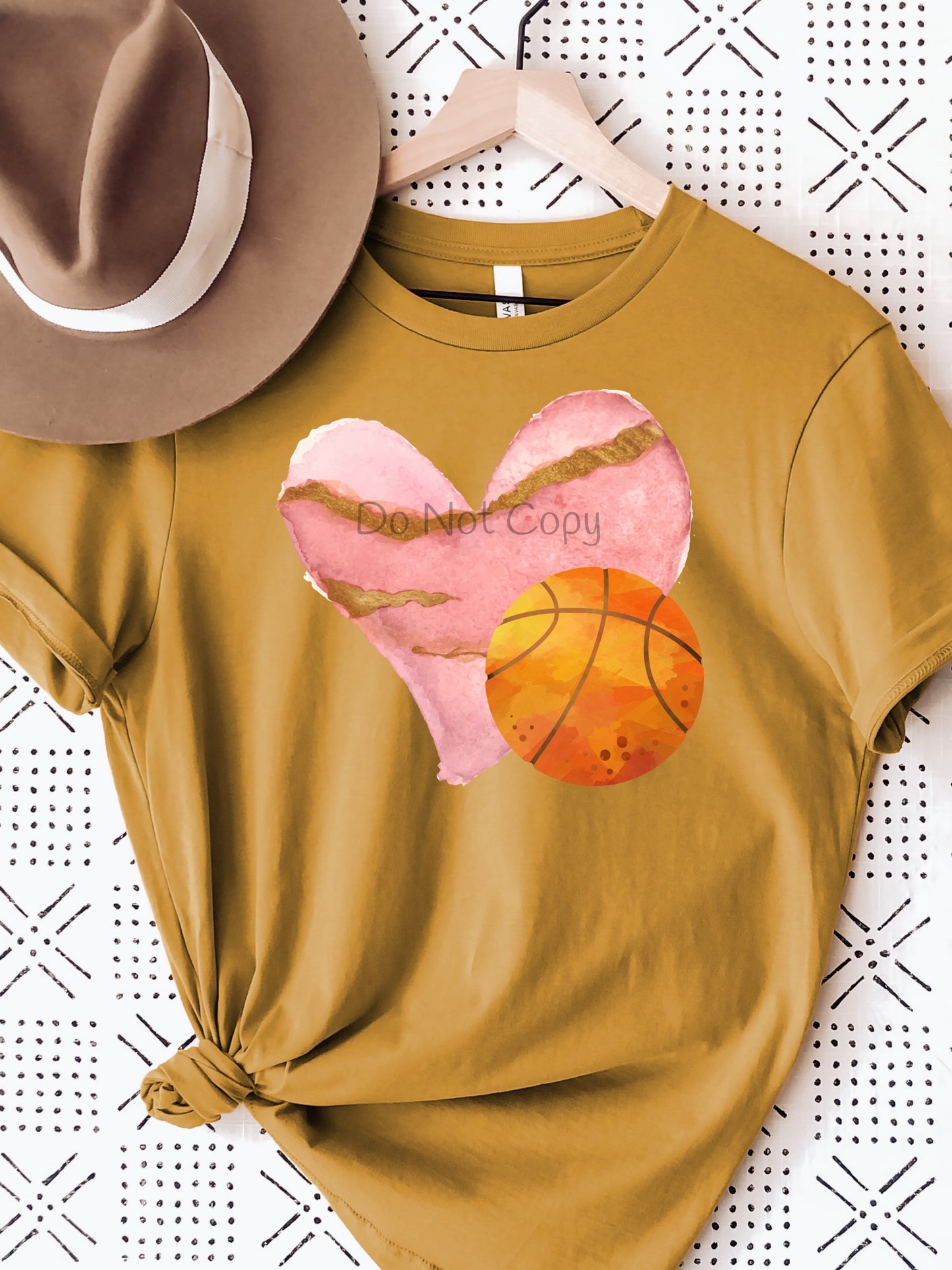 Basketball pink gold heart-DTF