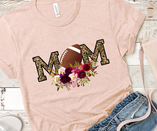Football mom football as O flowers-DTF