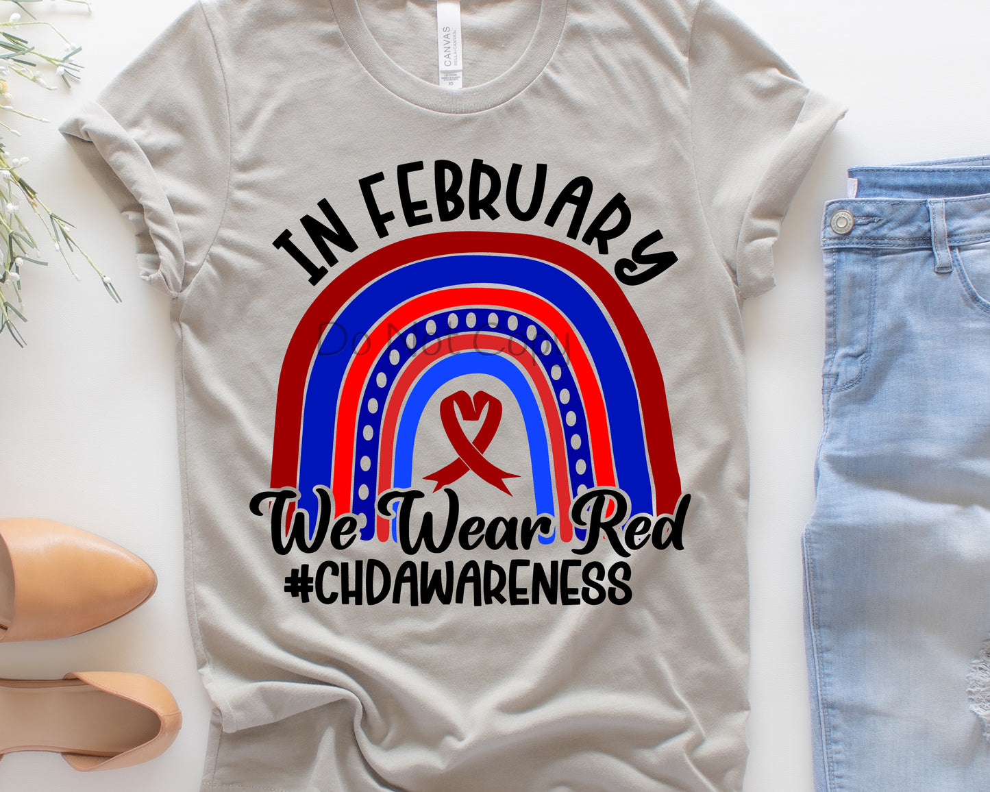 In February we wear red CHD awareness 8”-Screen Print