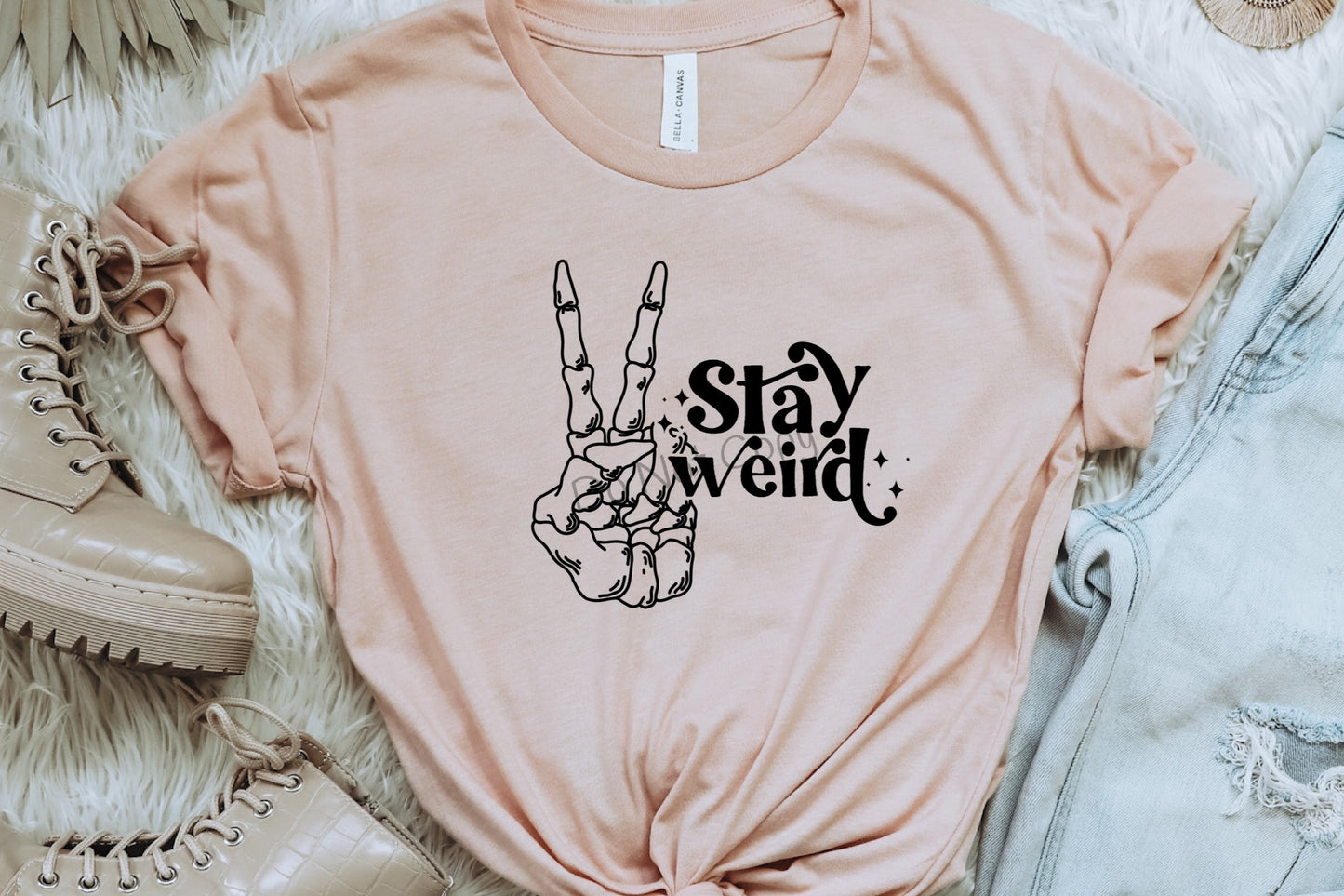 Stay weird peace sign-DTF