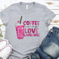 Coffee is my love language pink cup hearts-DTF
