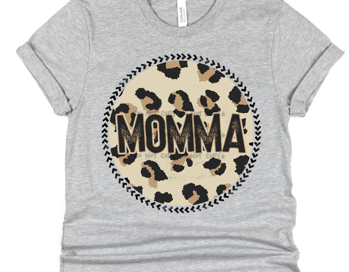 Momma Leopard circle- DTF
