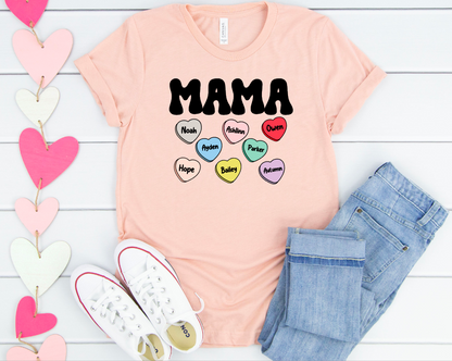 Custom Name with Candy Hearts  -DTF