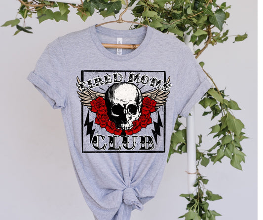 Tired moms club skull-DTF