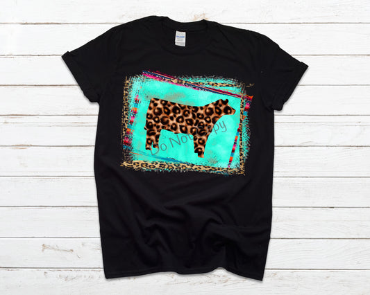 Leopard cow with frame -DTF