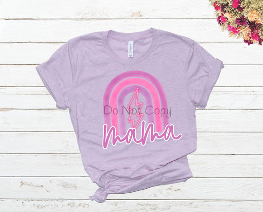 Mama lightening bolt purple pink -DTF