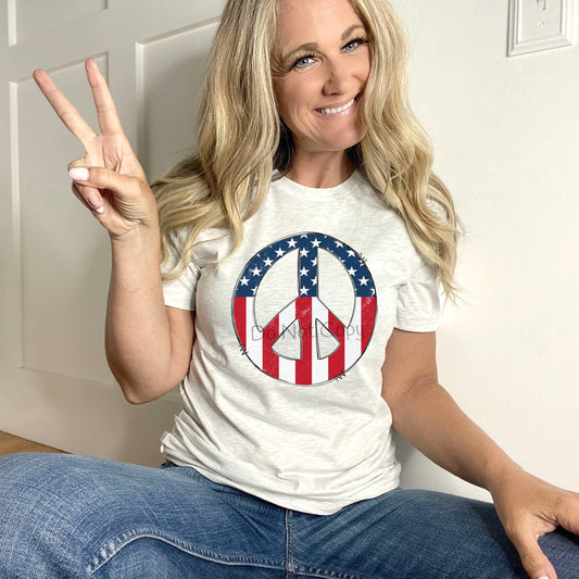 Peace sign American-DTF