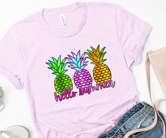 Trio pineapples hello summer-DTF