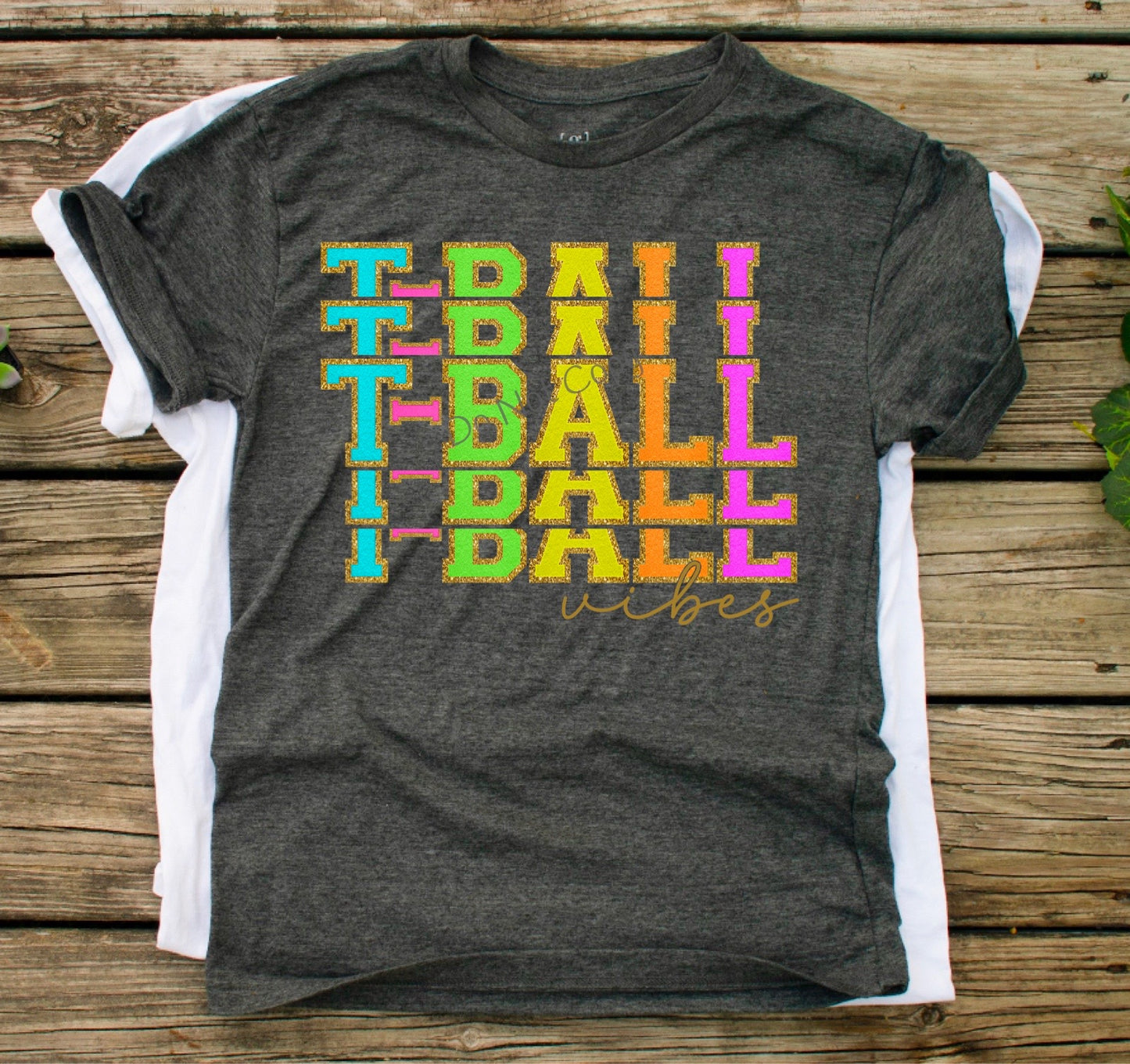 T Ball bright chenille letters-DTF