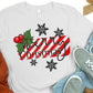 Merry Christmas red white stripe background-DTF