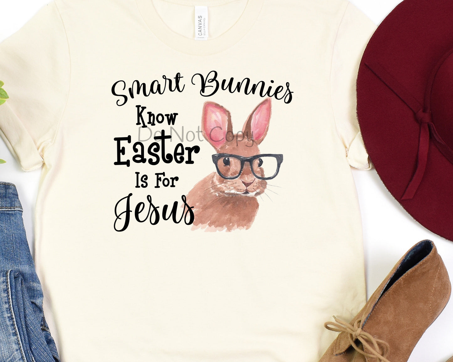 Smart bunnies know Easter is for Jesus-DTF