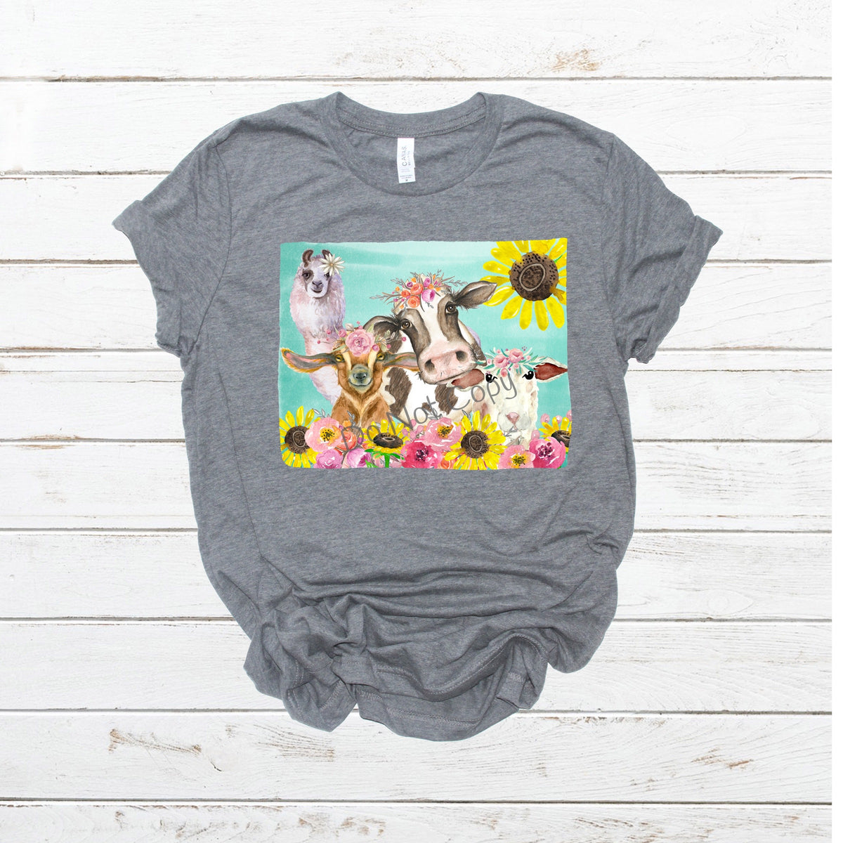Group of animals with sunflowers - DTF