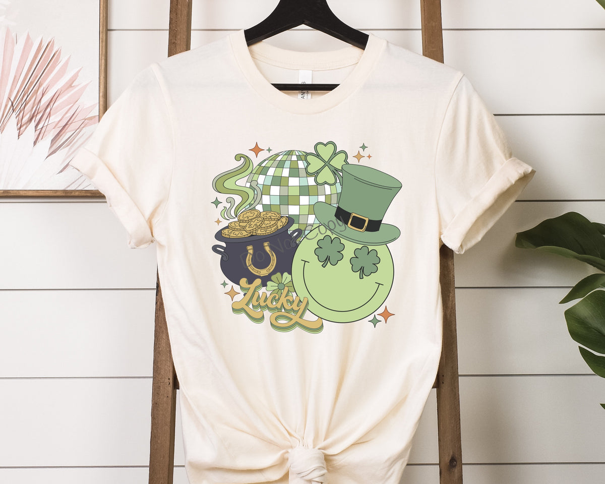 Lucky smiley with pot of gold-DTF