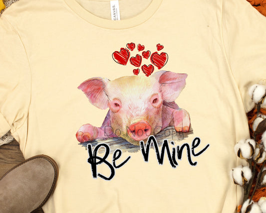 Be mine pig hearts above head-DTF