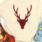 Buffalo plaid deer head-DTF