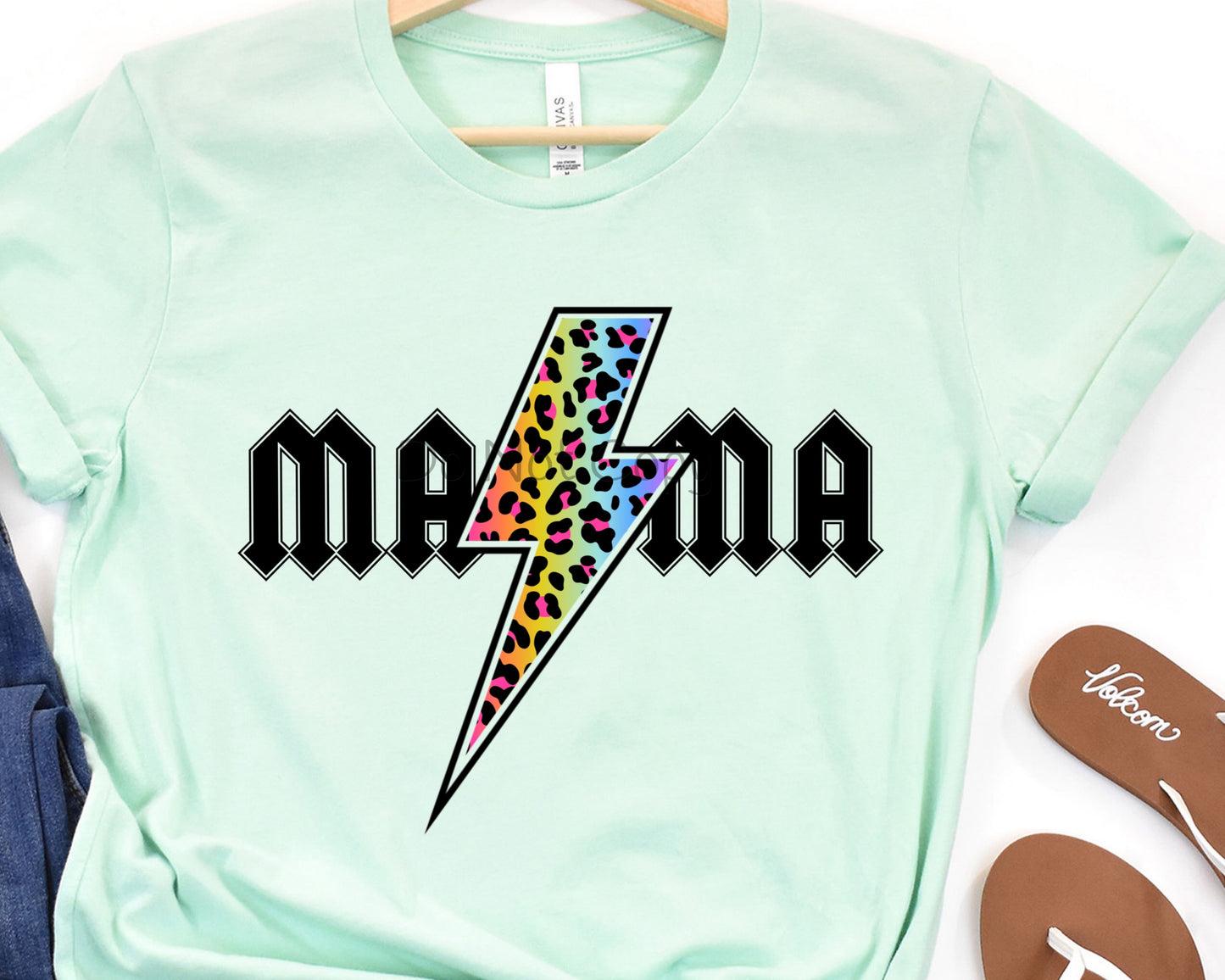 Mama multi colored bolt-DTF