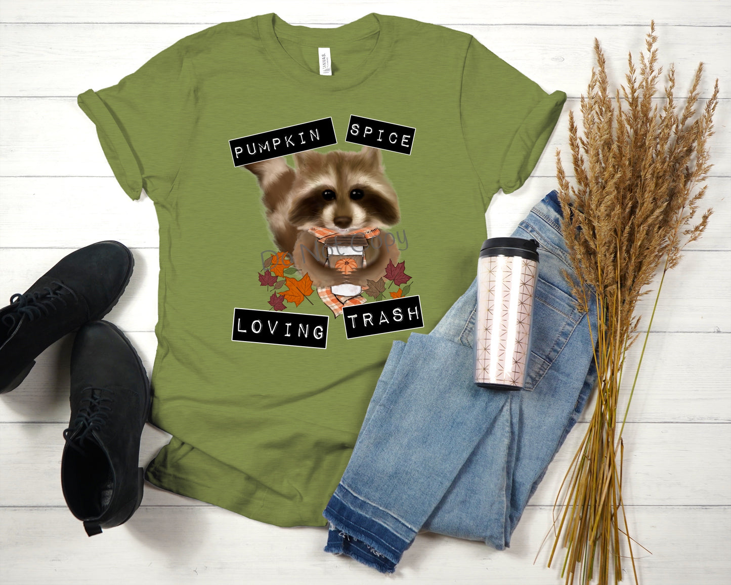 Pumpkin spice loving trash raccoon-DTF