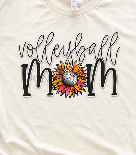 Volleyball mom flower-DTF