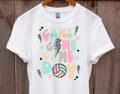 Game day volleyball checkered bolt-DTF