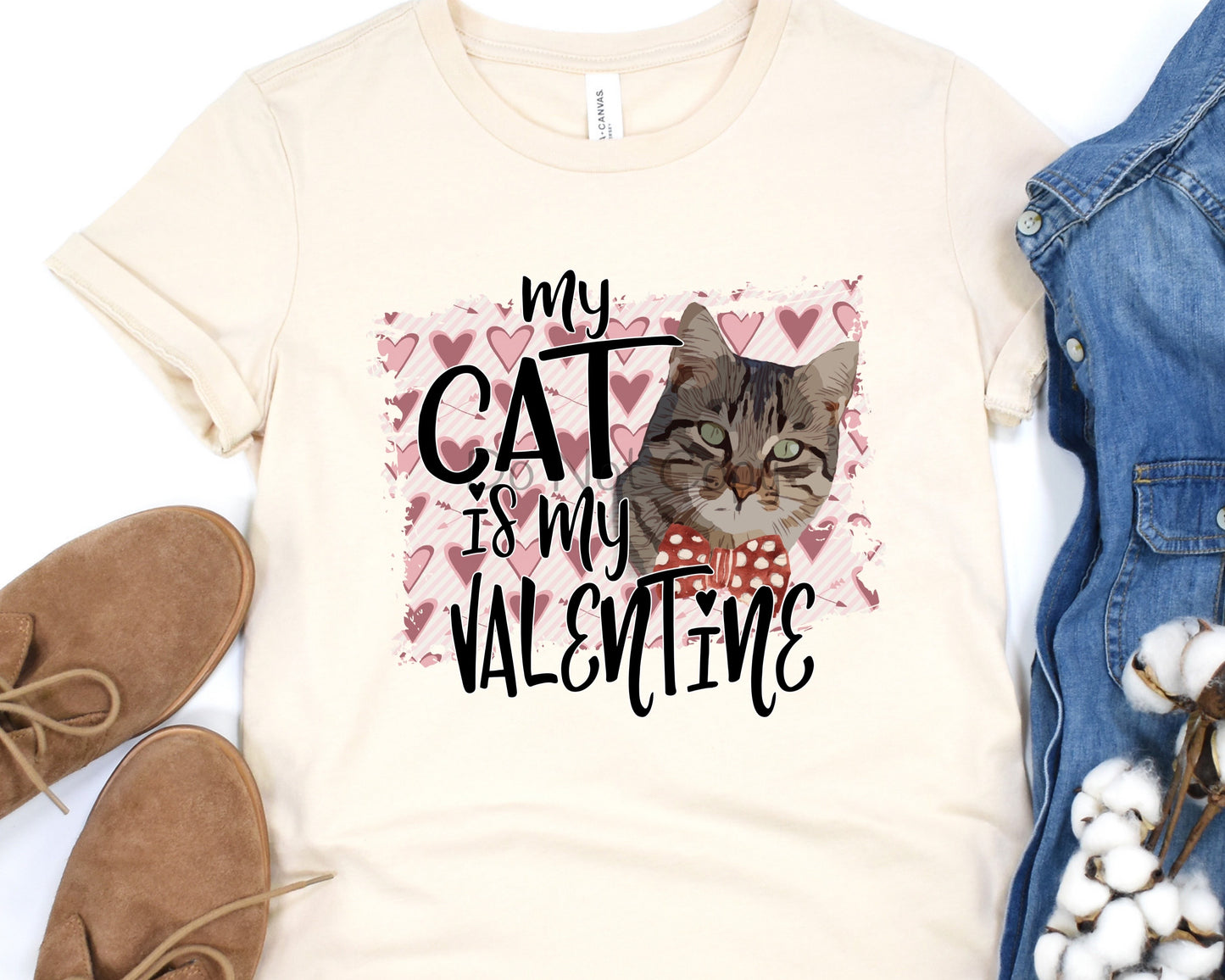 The cat is my valentine-DTF