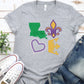 Love Mardi Gras Louisiana state-DTF