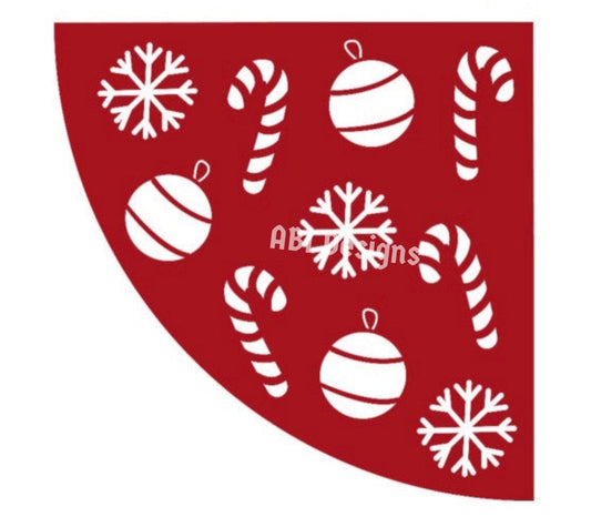 Candy canes, balls, and snowflakes Sleeve Stencil