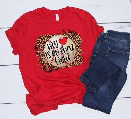My heart is on that field baseball leopard-DTF
