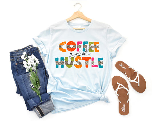 Coffee and hustle multi color with leopard-DTF