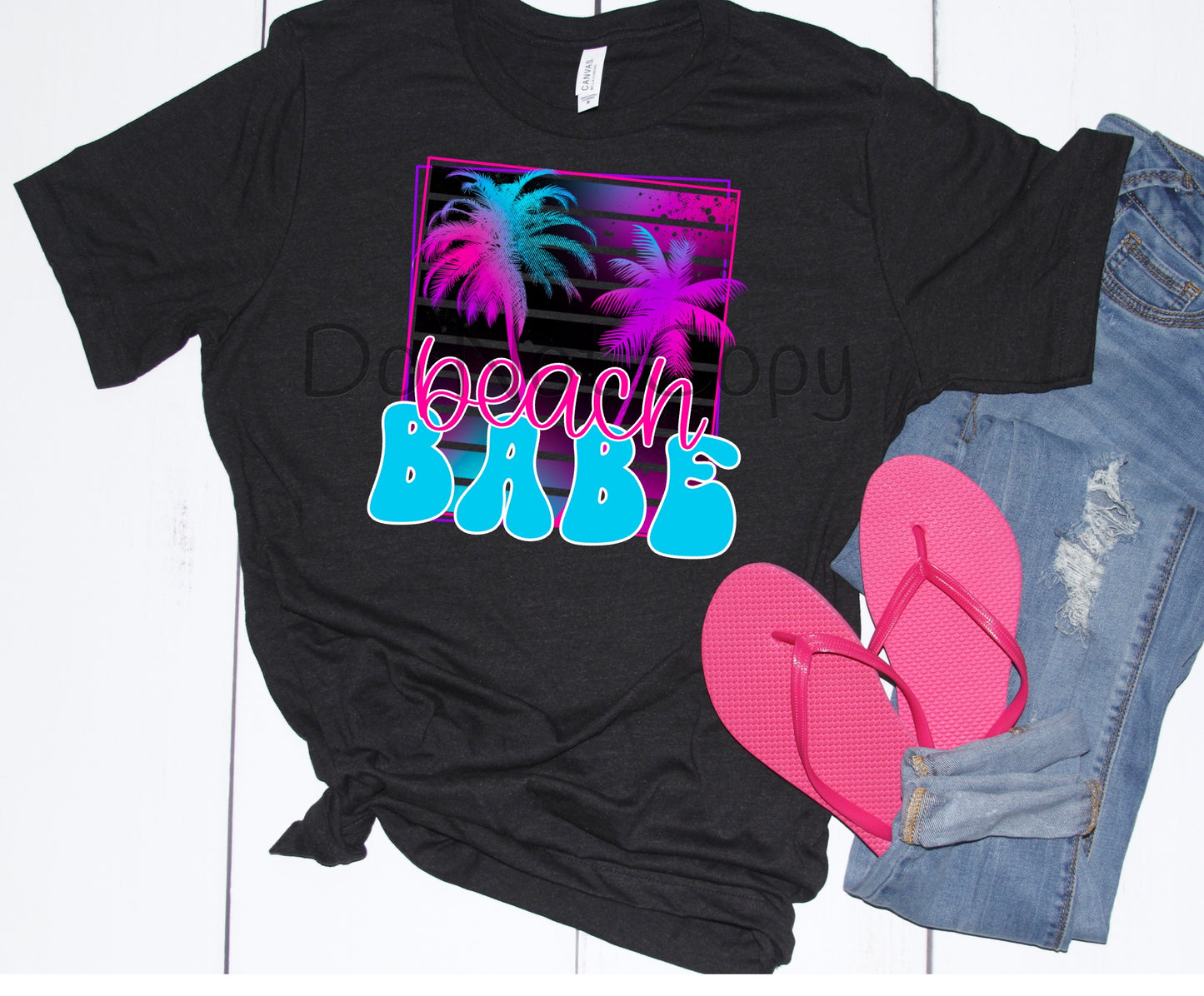 Beach babe palm trees-DTF