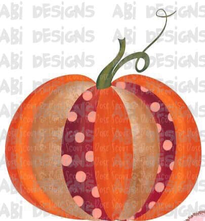 Pink Polka Dot Pumpkin -Sublimation