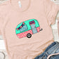 Mint and coral camper-DTF